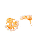 VOJ Gold-Polished Classic Pearl Studded Anti Tarnish Earrings | Grab2Buy