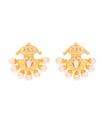 VOJ Gold-Polished Classic Pearl Studded Anti Tarnish Earrings | Grab2Buy