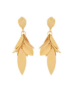 VOJ Gold-Toned Anti Tarnish Leafs Drop Earrings | Grab2Buy
