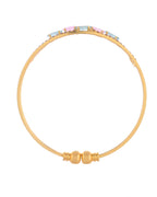 VOJ Set of 2 Gold-Polished Multi Colour Stones Bangles
