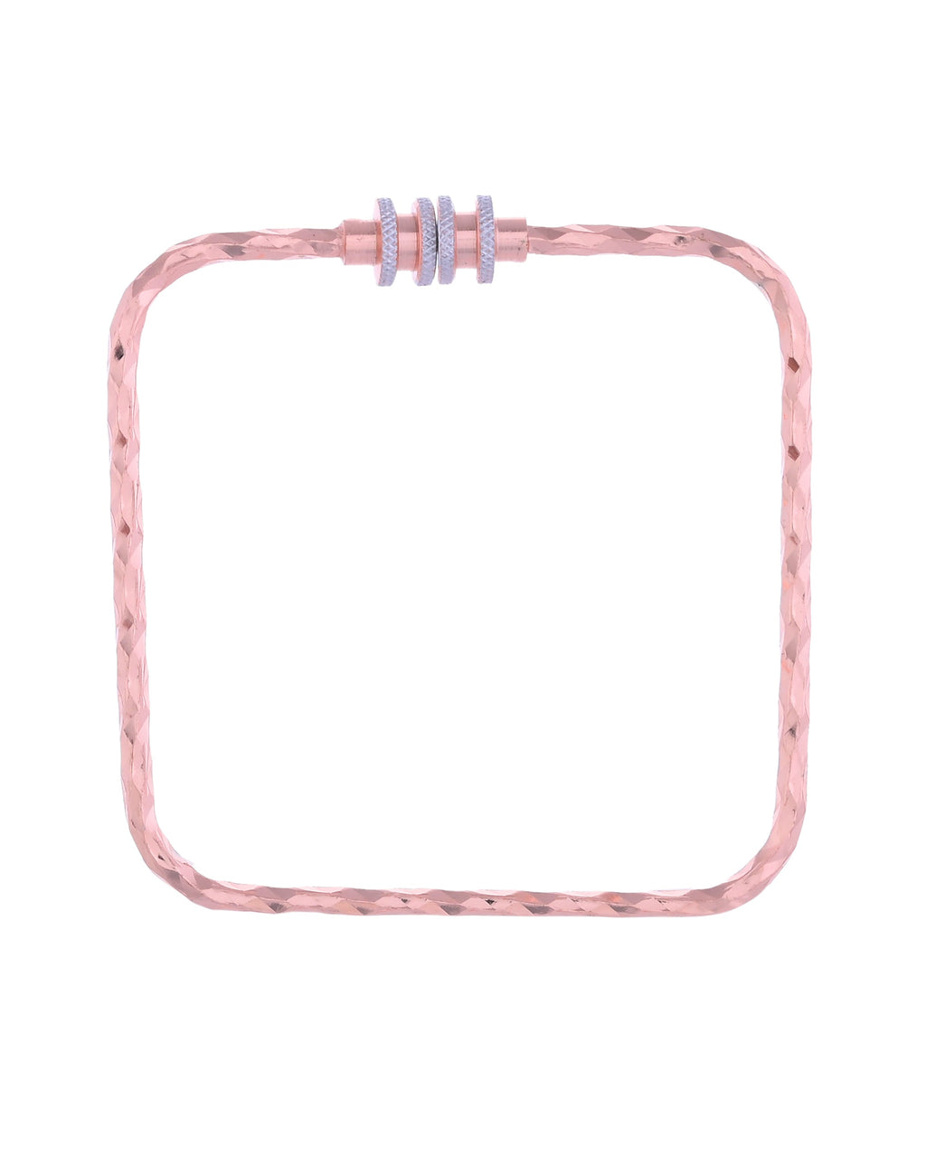 VOJ Set of 2 Rose Gold-Polished Square Shaped Bangles | Grab2Buy