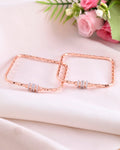 VOJ Set of 2 Rose Gold-Polished Square Shaped Bangles | Grab2Buy