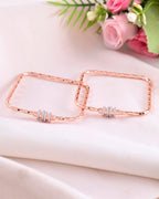 VOJ Set of 2 Rose Gold-Polished Square Shaped Bangles | Grab2Buy
