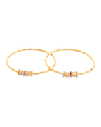VOJ Set of 2 Gold-Polished Simple Bangles