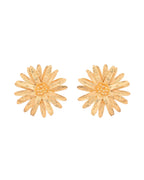 VOJ Gold Polished Anti Tarnish Elegent Floral Shaped Stud Earrings | Grab2Buy