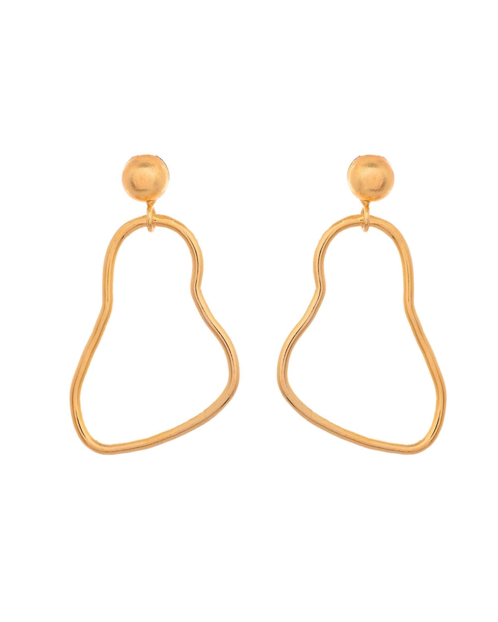 VOJ Gold Polished Anti Tarnish Designer Drop Earrings | Grab2Buy