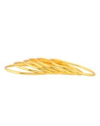 VOJ Set of 6, Gold Polished Anti Tarnish Bangles
