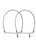 VOJ Set of 2 Rhodium Plated Snake Chain Anklet