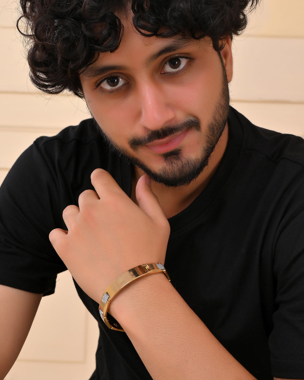 VOJ Men's Dual Toned Grid Bracelet | Grab2Buy