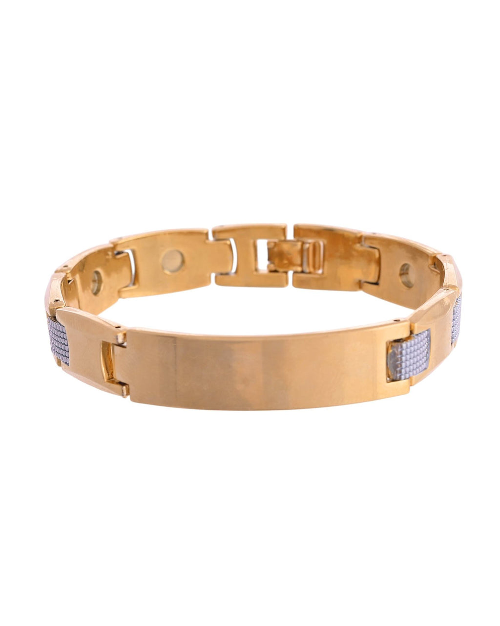 VOJ Men's Dual Toned Grid Bracelet | Grab2Buy