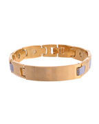 VOJ Men's Dual Toned Grid Bracelet | Grab2Buy