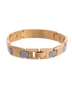 VOJ Men's Dual Toned Grid Bracelet | Grab2Buy