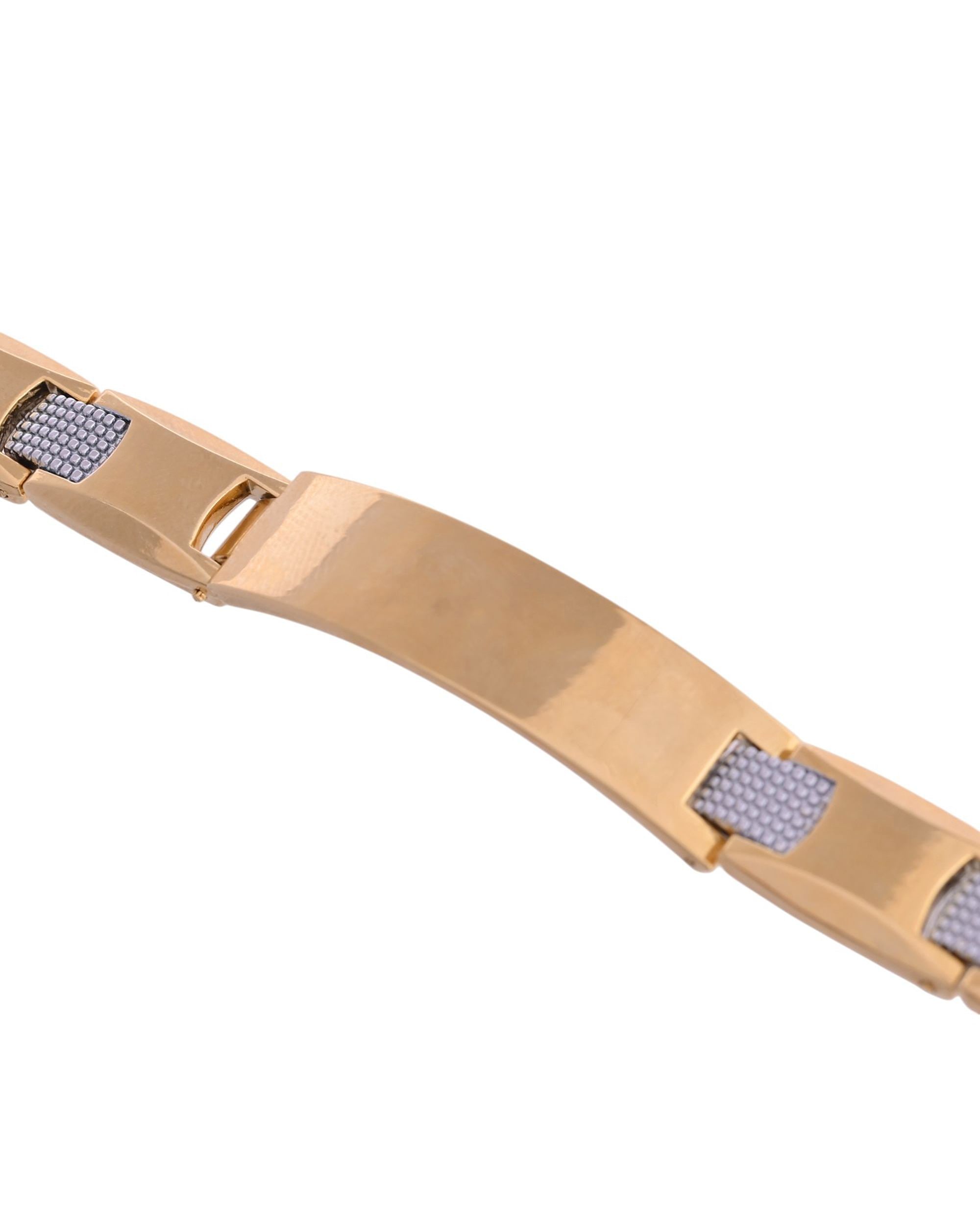 VOJ Men's Dual Toned Grid Bracelet | Grab2Buy