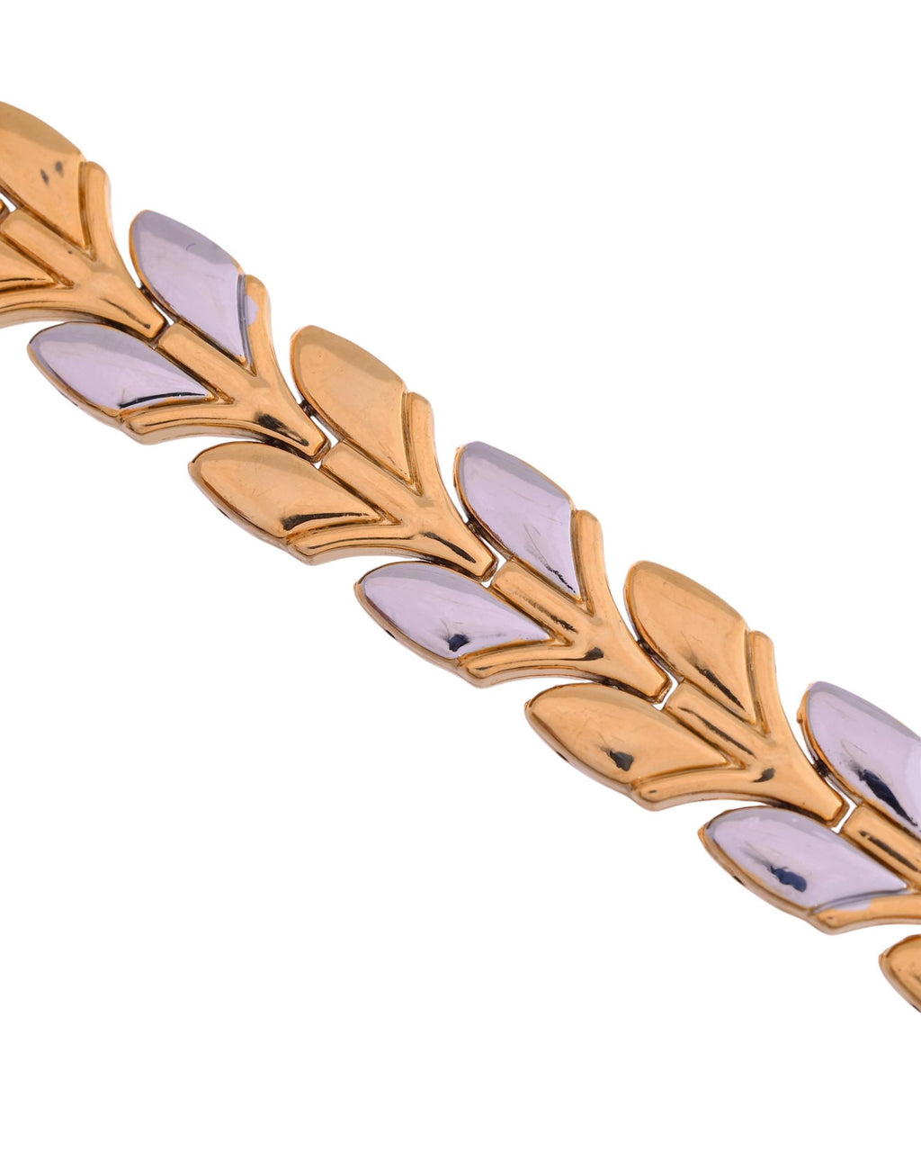 VOJ Gold Toned & Silver-Toned Stainless Steel Magnetic Wheat Chain Bracelet