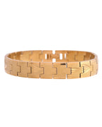 VOJ Textured Gold Polished Men's Bracelet