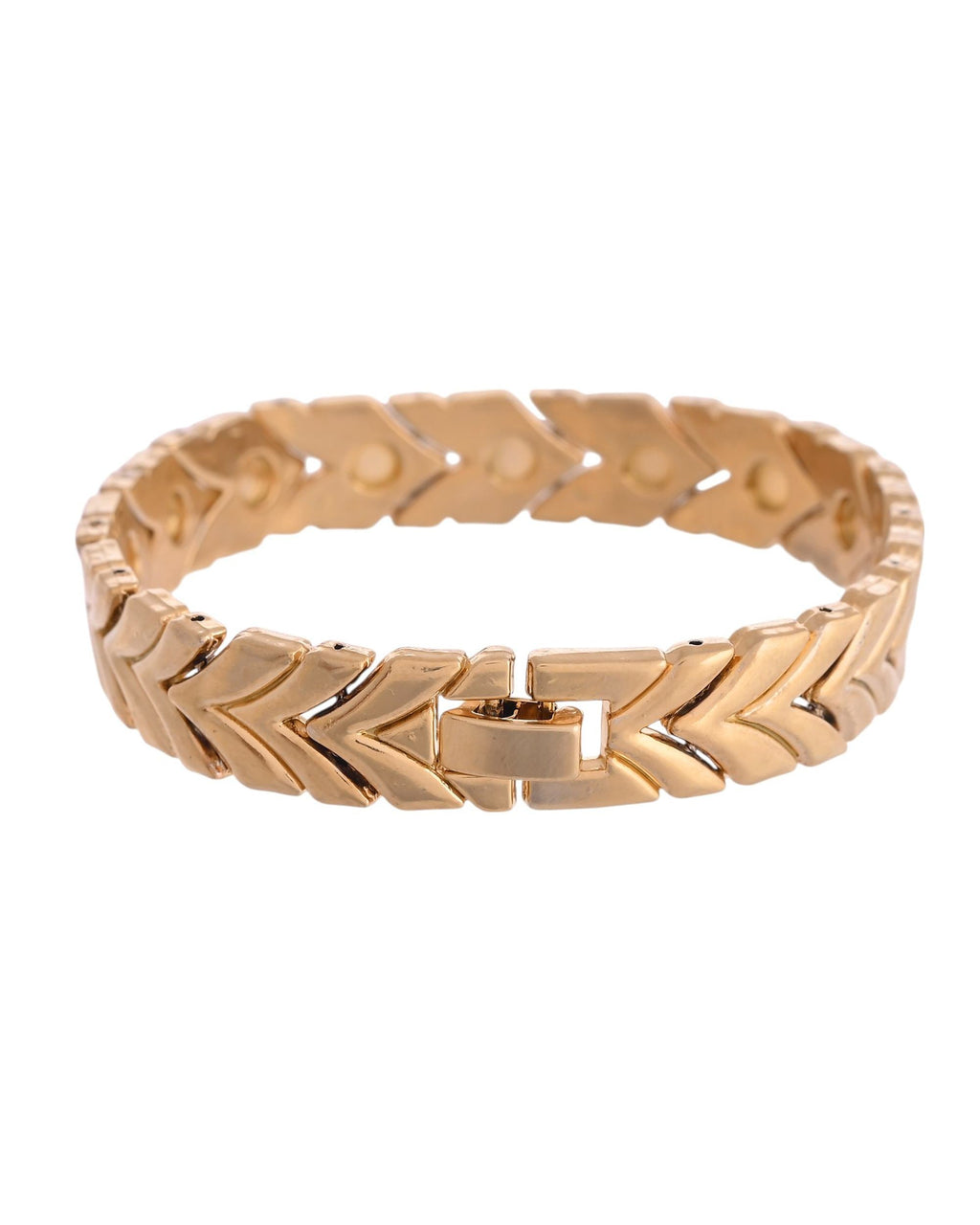 VOJ Gold Toned Magnetic Therapy Bracelet for Men | Grab2Buy