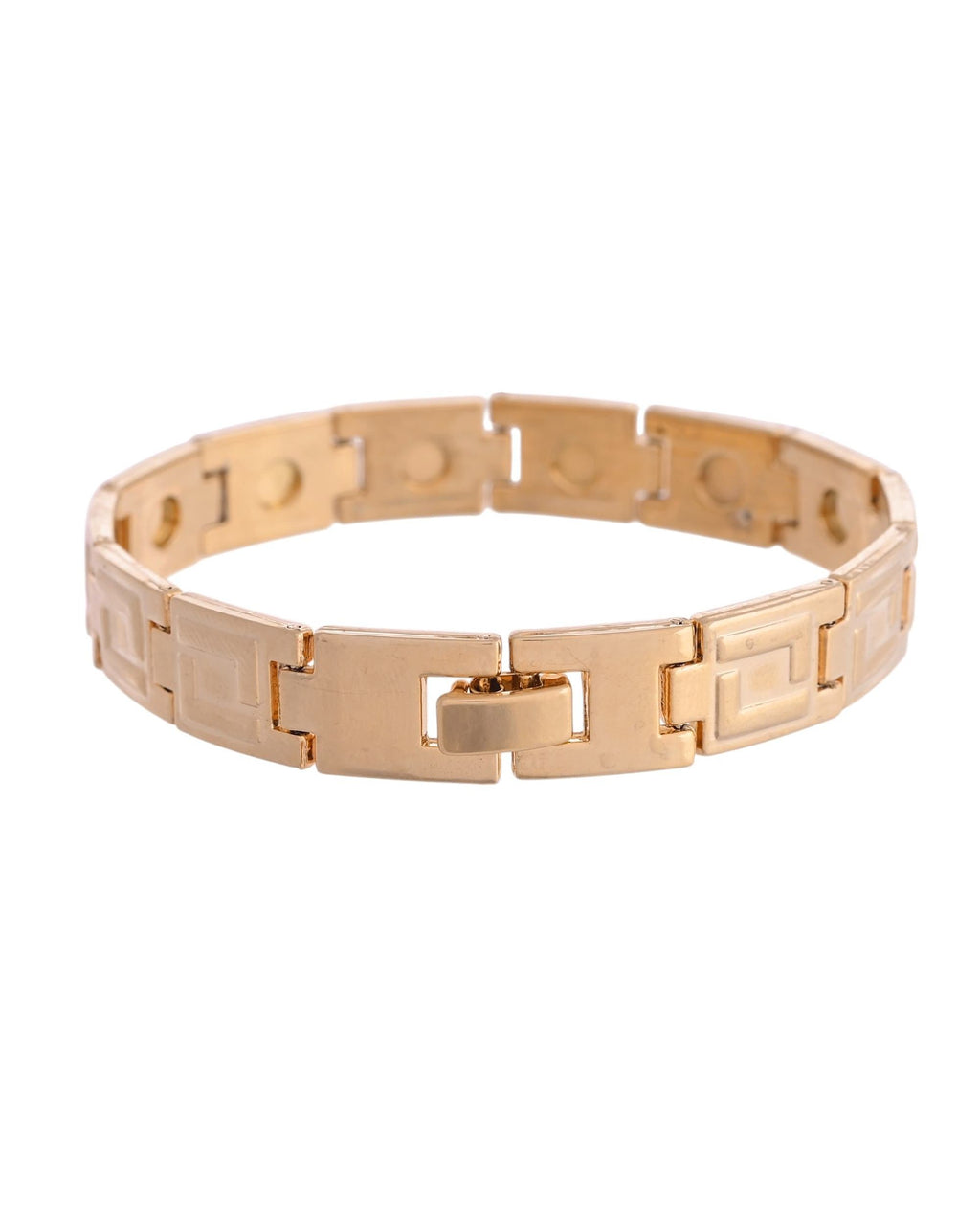 VOJ Men's Gold Polished Stainless Steel Link Bracelet | Grab2Buy
