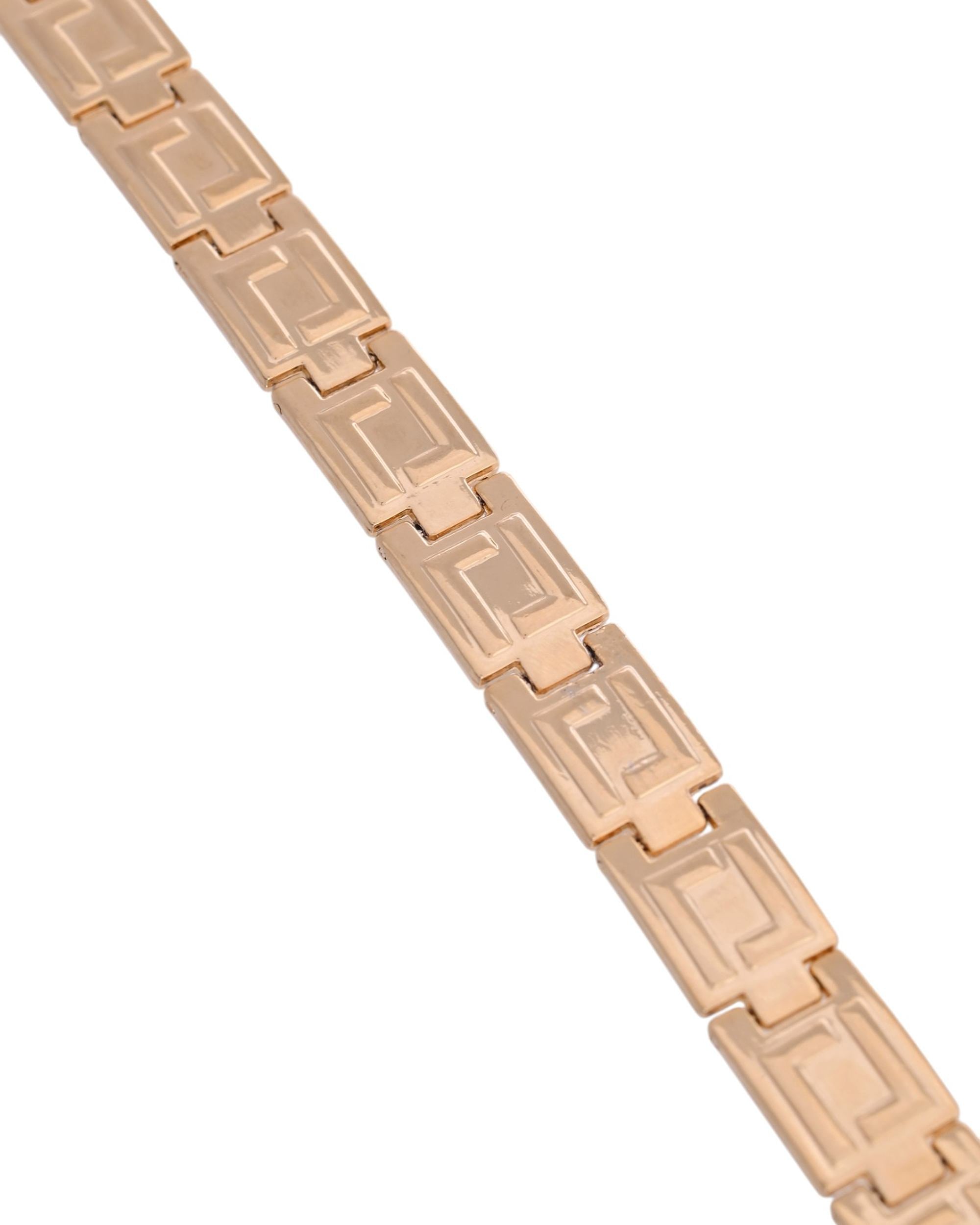 VOJ Men's Gold Polished Stainless Steel Link Bracelet | Grab2Buy
