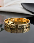 VOJ Men's Gold Polished Stainless Steel Link Bracelet | Grab2Buy