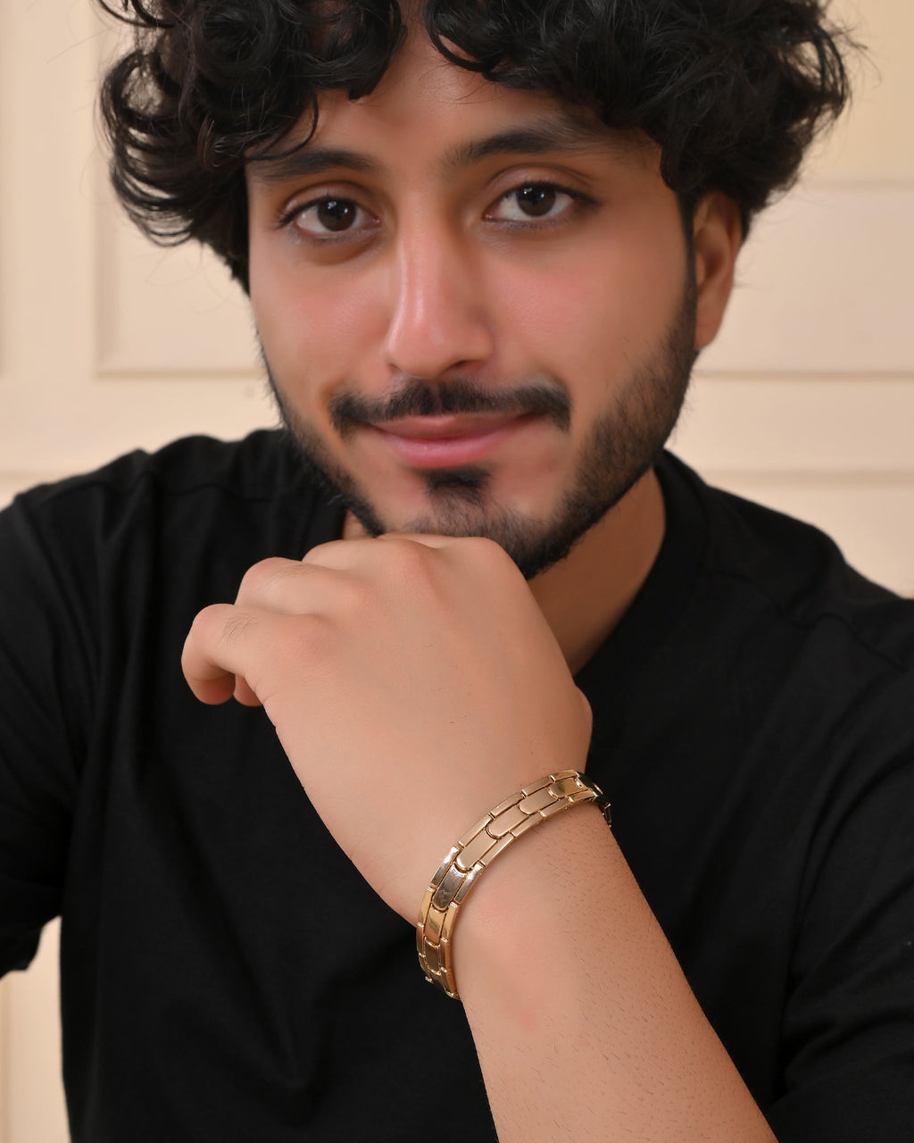 VOJ Classic Gold-Toned Stainless Steel Power Element Bracelet | Grab2Buy