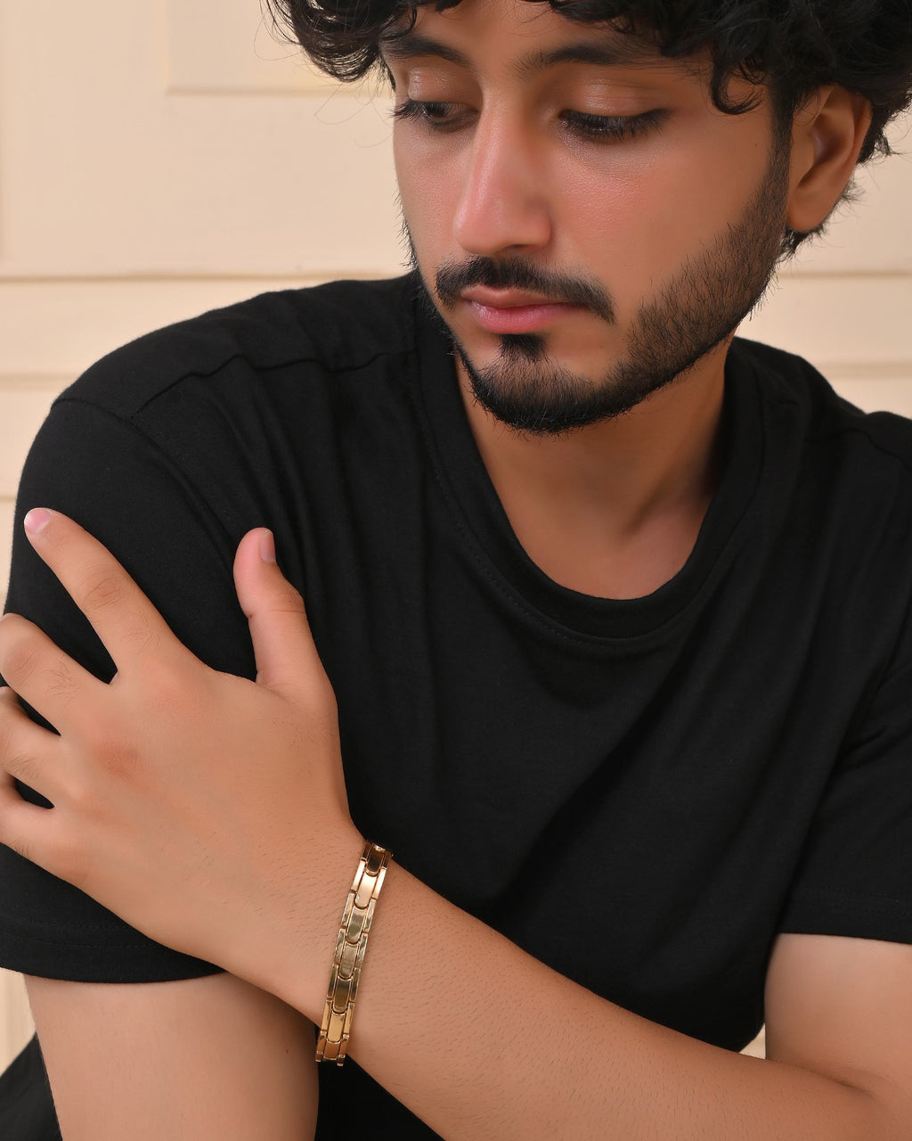 VOJ Classic Gold-Toned Stainless Steel Power Element Bracelet | Grab2Buy