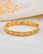 VOJ Classic Gold-Toned Stainless Steel Power Element Bracelet | Grab2Buy
