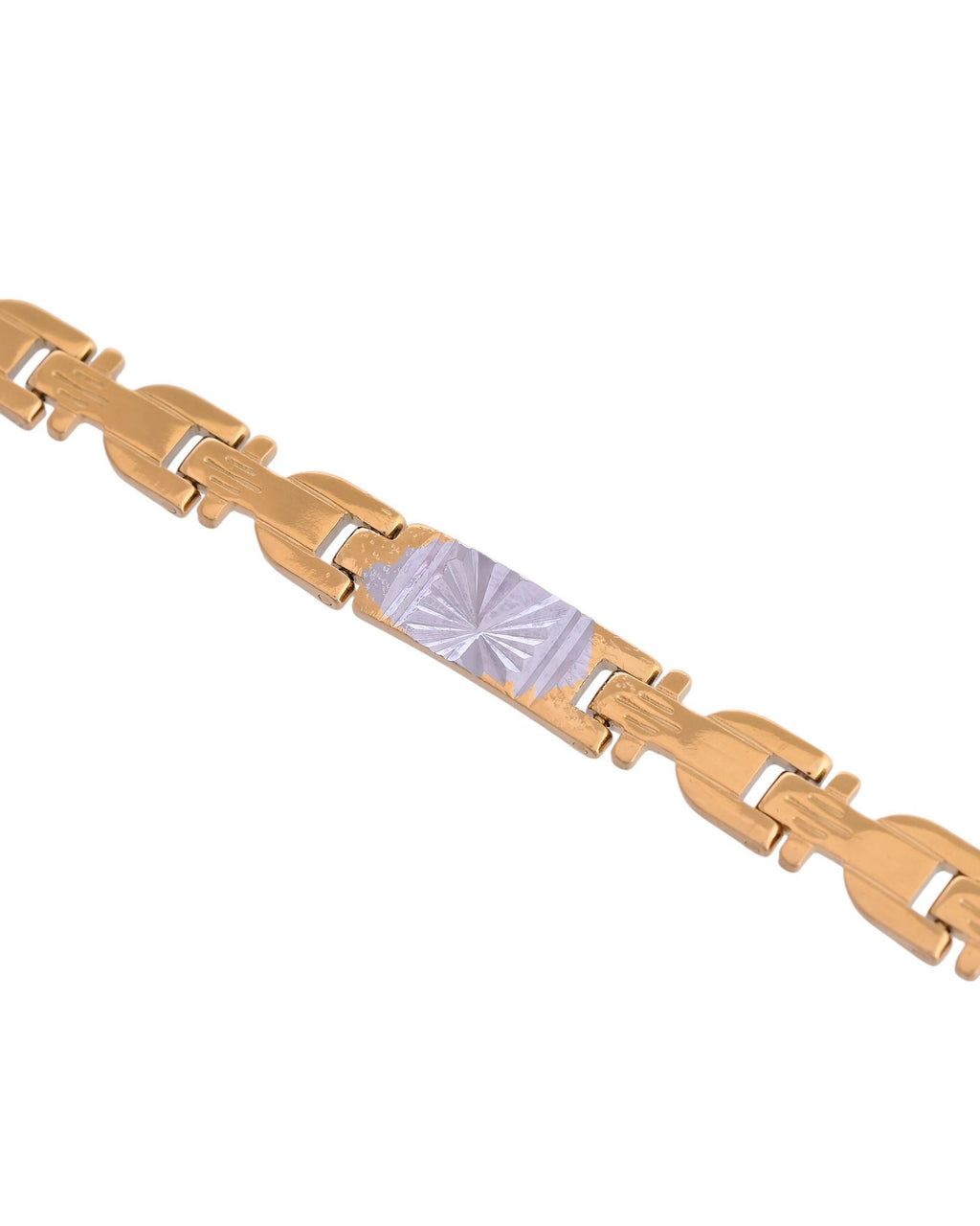 VOJ Men's Elegant Two-Tone Gold & Silver Link Bracelet | Grab2Buy