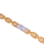 VOJ Men's Elegant Two-Tone Gold & Silver Link Bracelet | Grab2Buy