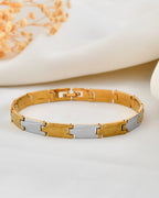 VOJ Dual Toned Alloy Bracelet For Men