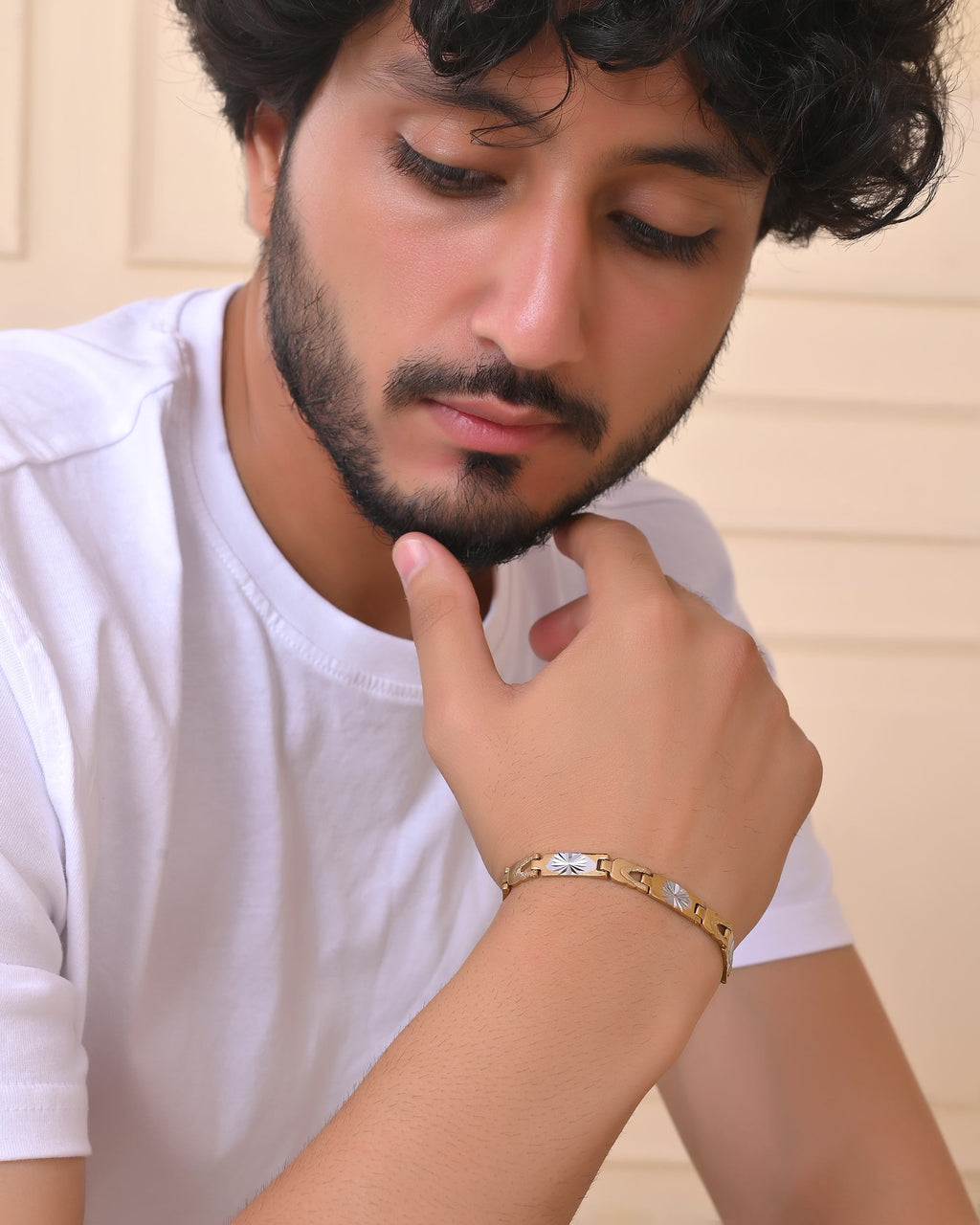 VOJ Double Toned Textural Designer Bracelet For Men | Grab2Buy