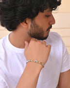 VOJ Double Toned Textural Designer Bracelet For Men | Grab2Buy