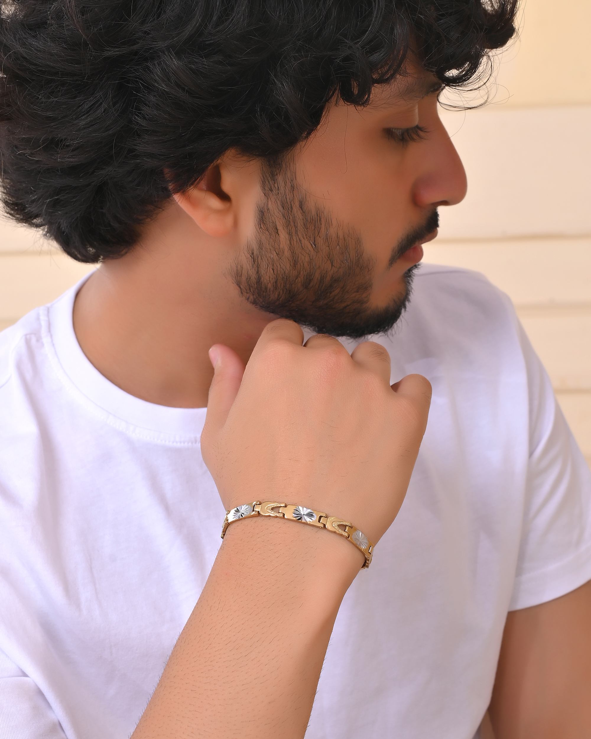 VOJ Double Toned Textural Designer Bracelet For Men | Grab2Buy