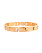 VOJ Men Gold Polished Textural Link Bracelet | Grab2Buy