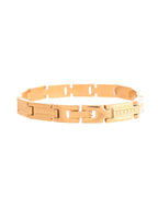 VOJ Men Gold Polished Textural Link Bracelet | Grab2Buy