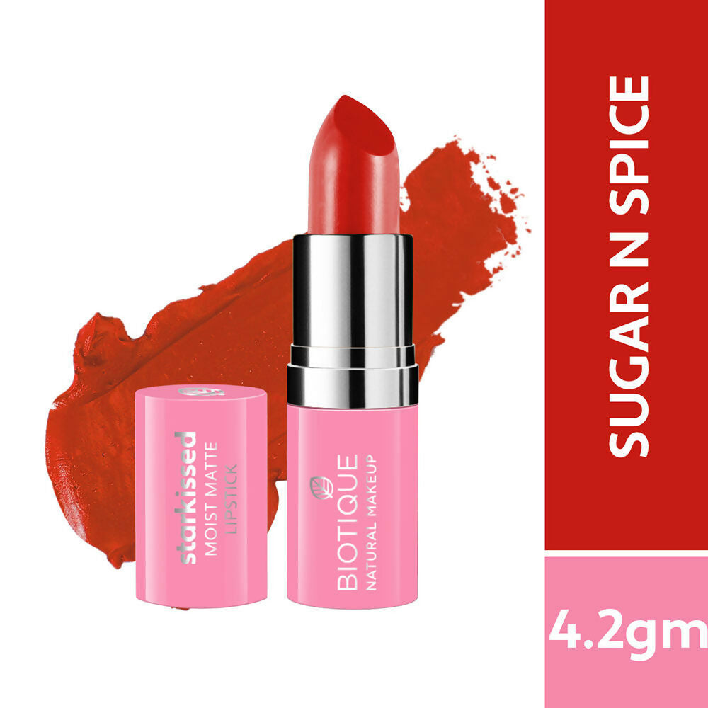 Biotique Starkissed Moist Matte Lipstick - Sugar N Spice | Grab2Buy