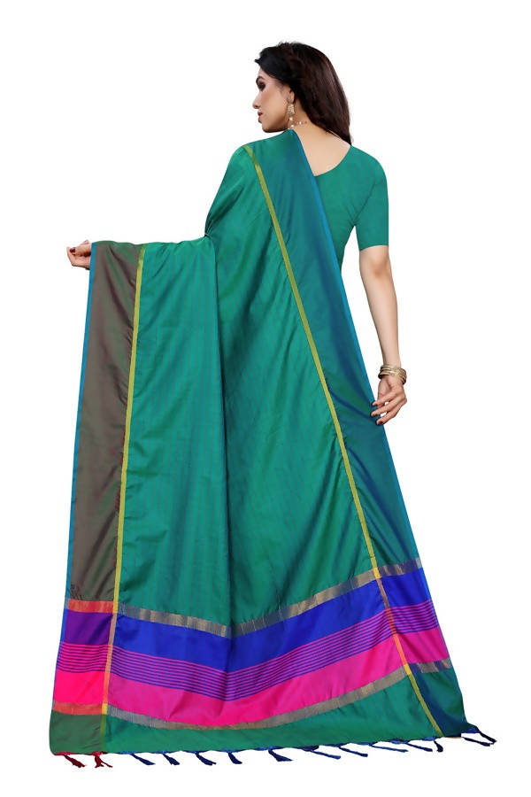 Vamika Green Cotton Silk Weaving Saree (Binita Green) | Grab2Buy
