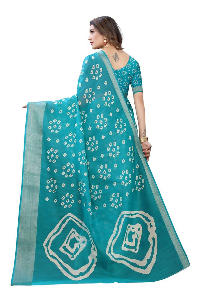 Vamika Rama Green Linen Zari Border Saree | Grab2Buy