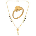 AanyaCentric Gold-Polished Mangalsutra & Ring Set | Grab2Buy