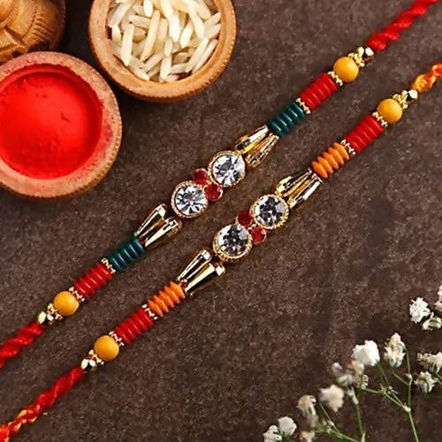 American Diamond Rakhi Set & 5 Star Chocolates | Grab2Buy