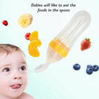 Safe-O-Kid Easy Set of 2 Squeezy Silicone Food Feeder Spoon (Soft Tip) Bottle- Yellow- 90mL | Grab2Buy