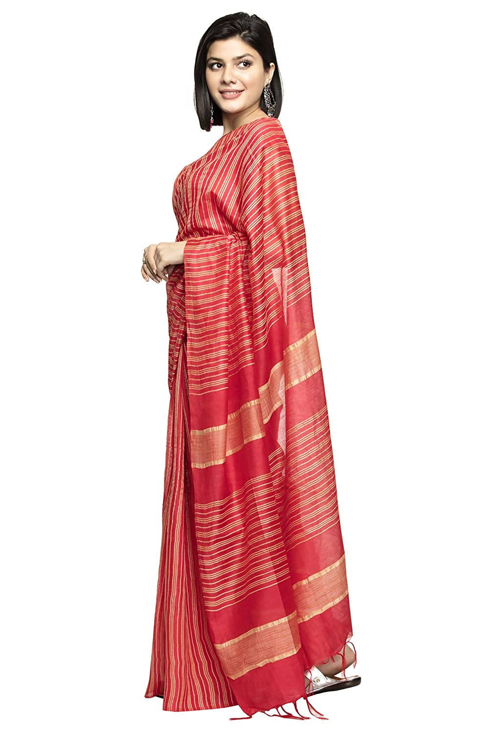 Mominos Fashion Red Color Bhagalpuri Saree | Grab2Buy