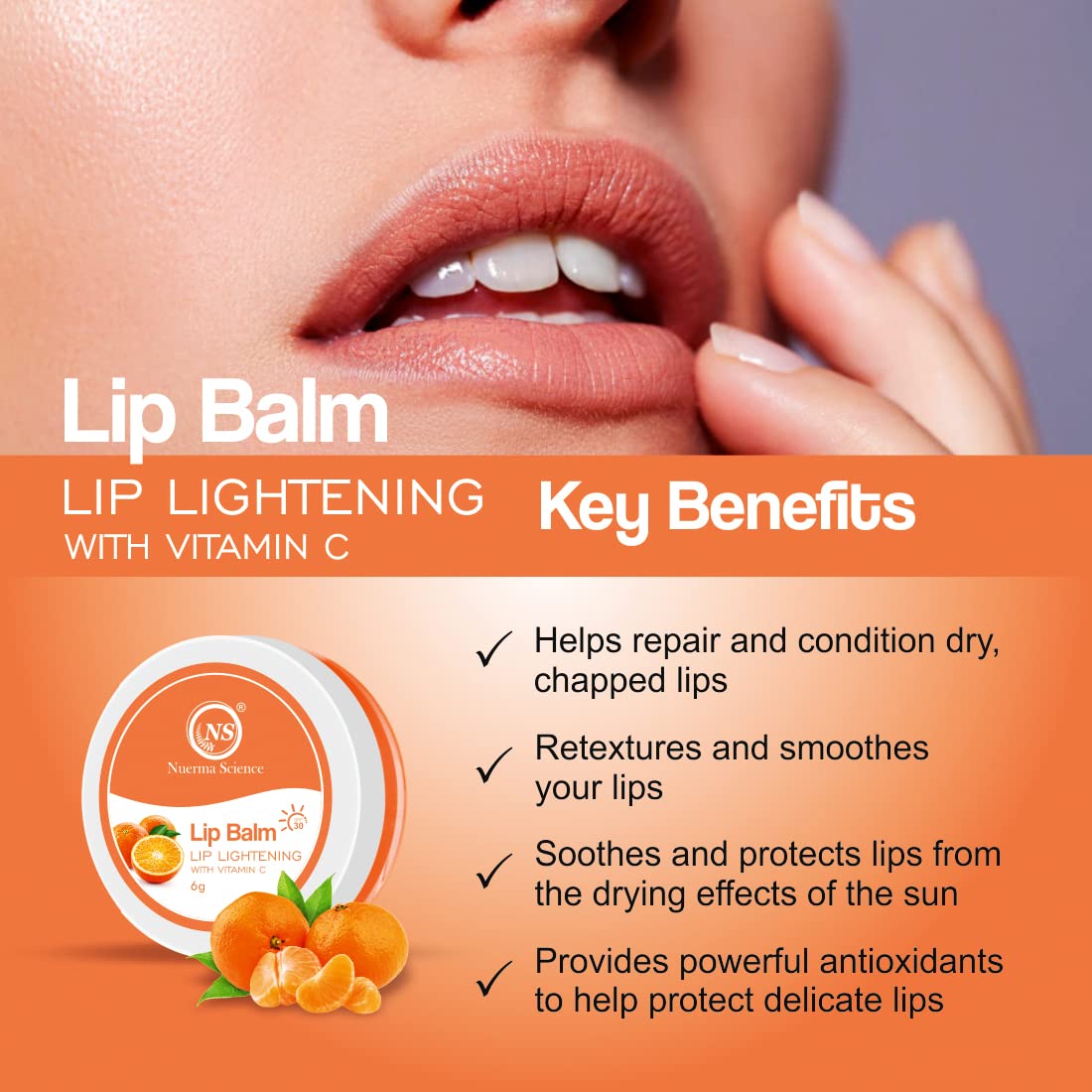 Nuerma Science Vitamin C Lip Balm | Nourishing, Hydrated & Soft Lips | Grab2Buy