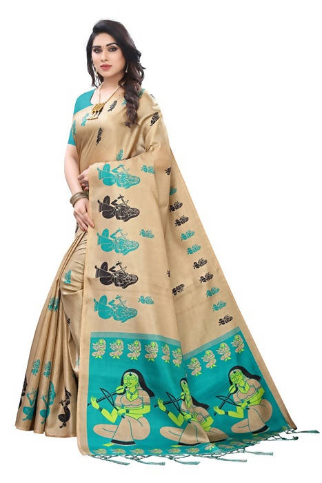 Vamika Brown Kalamkari Print With Jhalar Khadi Silk Saree (SHABRI RAMA ) | Grab2Buy