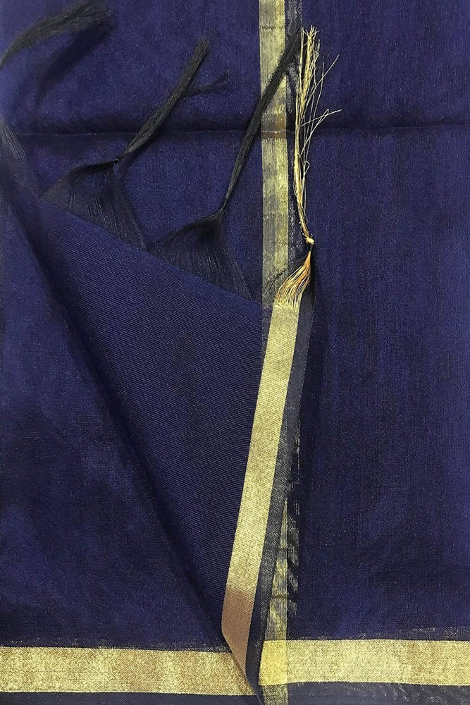 Mominos Fashion Navy Blue Banarsi Piping Dupatta | Grab2Buy
