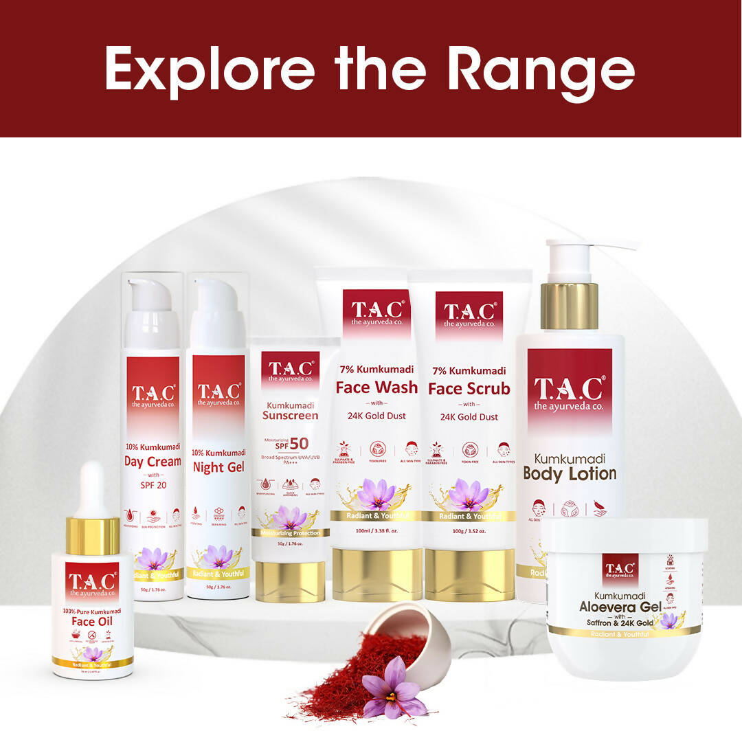 TAC - The Ayurveda Co. 10% Kumkumadi Night Gel for Glowing Skin | Grab2Buy