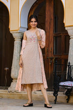 Yufta Orange Printed & Embroidered Dress | Grab2Buy