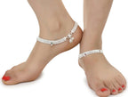 AanyaCentric Gold-Polished Mangalsutra Pendant Earring Set & Silver Plated Anklet | Grab2Buy