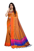 Vamika Orange Cotton Silk Weaving Saree (Binita Orange) | Grab2Buy