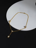 Gold-Toned White Brass Gold-Polished Necklace - Ruby Raang | Grab2Buy
