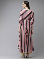 Yufta Women Purple & Multicoloured A-Line Striped Kurta | Grab2Buy